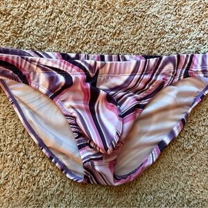 Stylish Pink and Purple Mens Swim Briefs